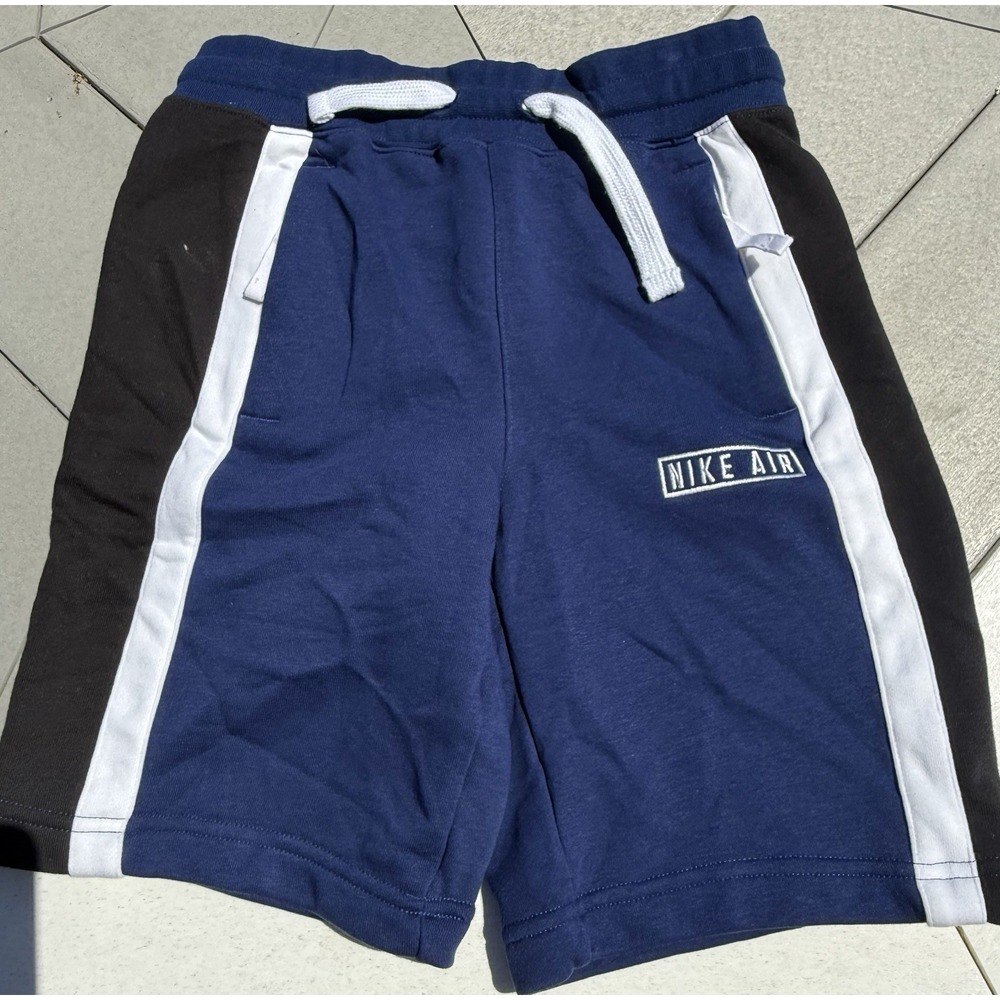 NIKE AIR BOYS FRENCH TERRY SHORTS SIZE M Navy /White Heavy
